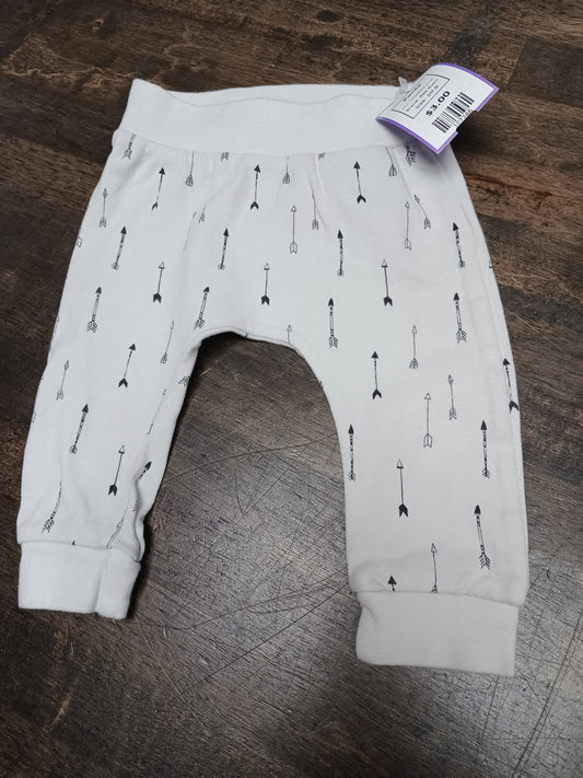 White/Black Arrow Rae Dunn Pants, 3M B