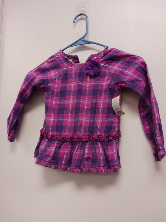 Purple/Pink Wonder Kids Long Sleeve Flannel Shirt, 3T G