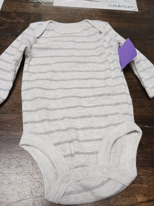 Grey Carters Longsleeve Onesie, 3M B