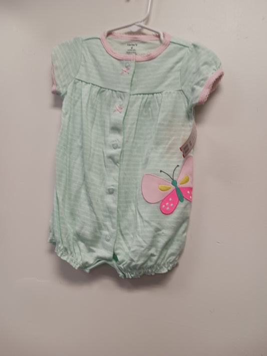 Green Carters Striped Butterfly Romper, 9M G