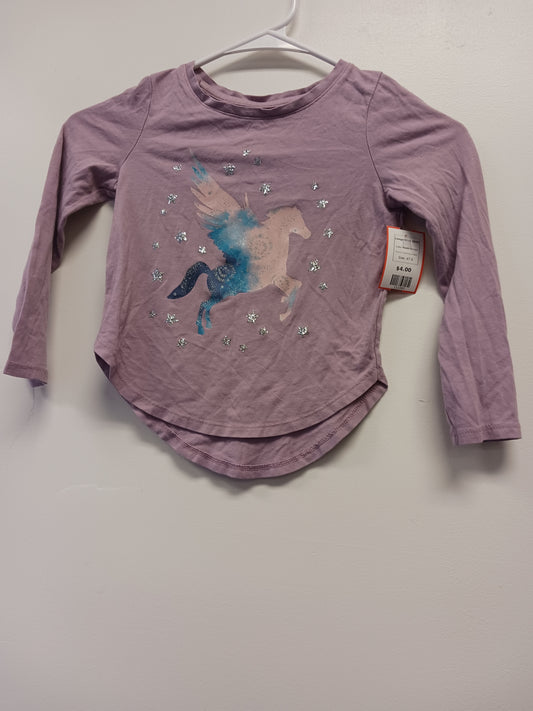 Purple Unicorn Members Mark Longsleeve Shirt, 4T G