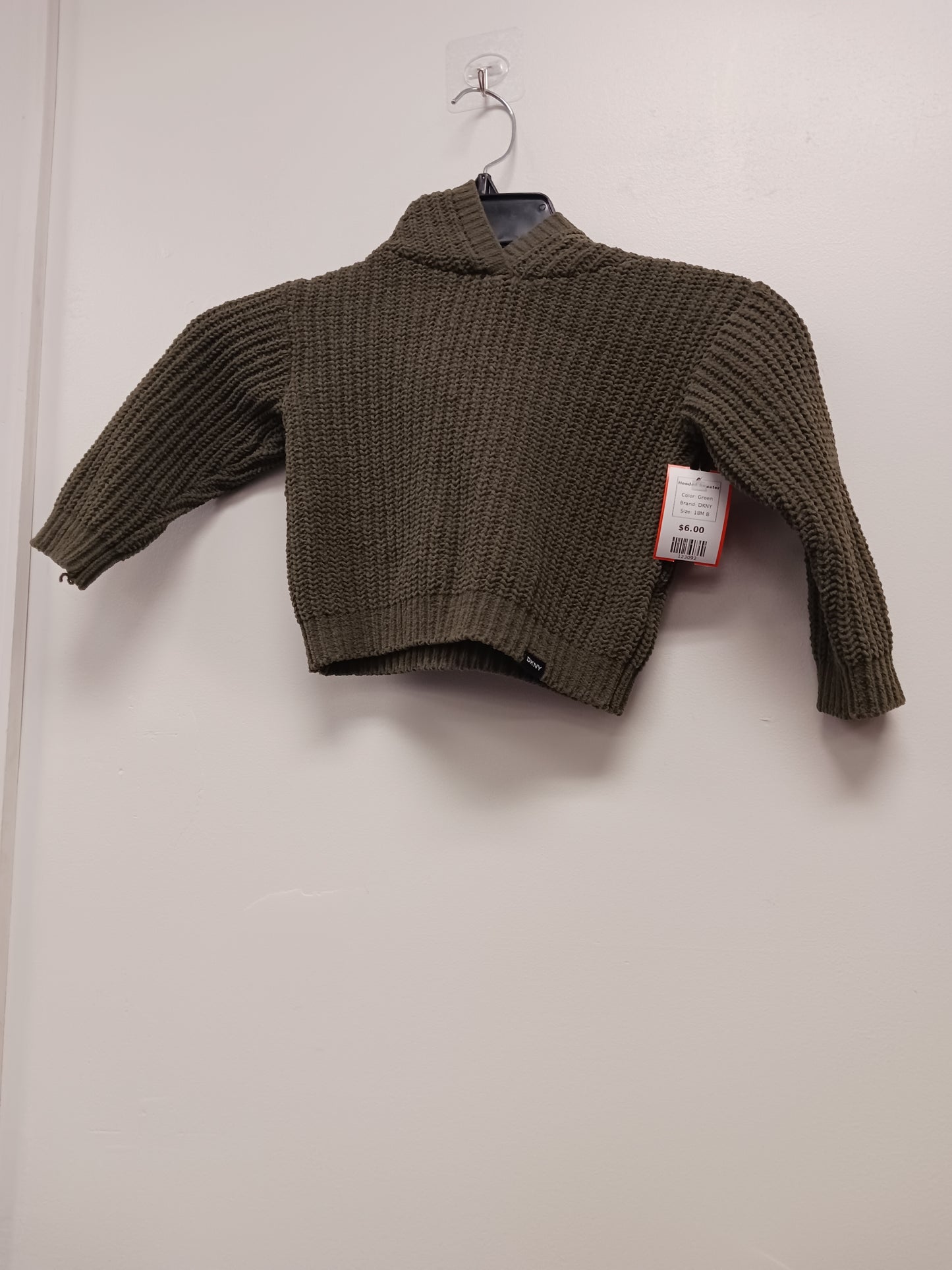 Green DKNY Hooded Sweater, 18M B