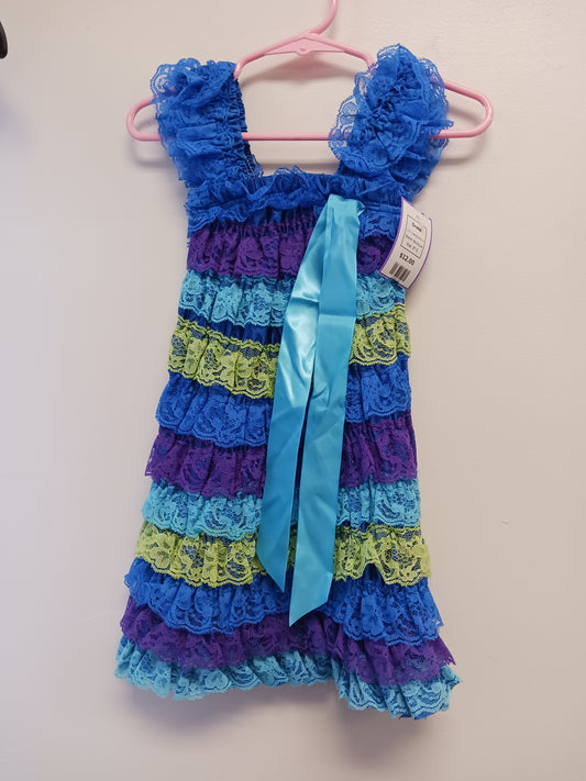 Green/Blue/Purple Boutique Dress, 2T G