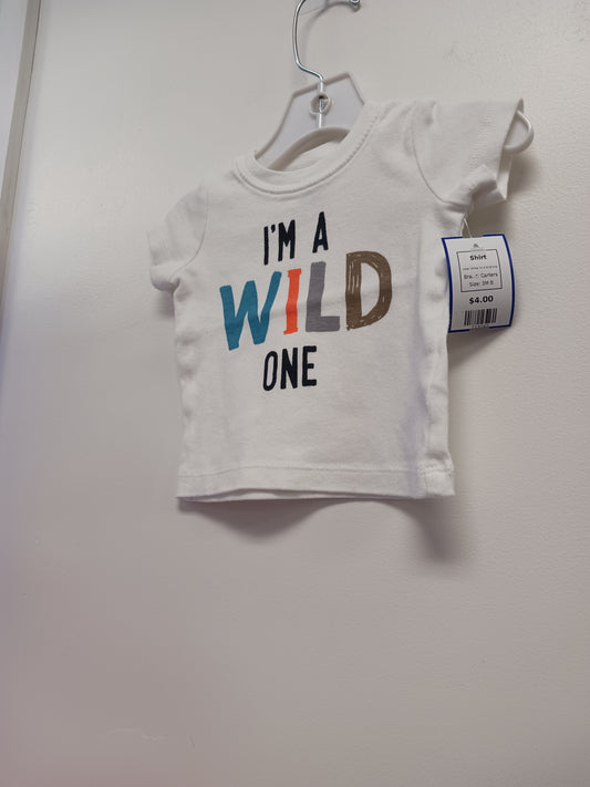 White I'm A Wild One Carters Shirt, 3M B