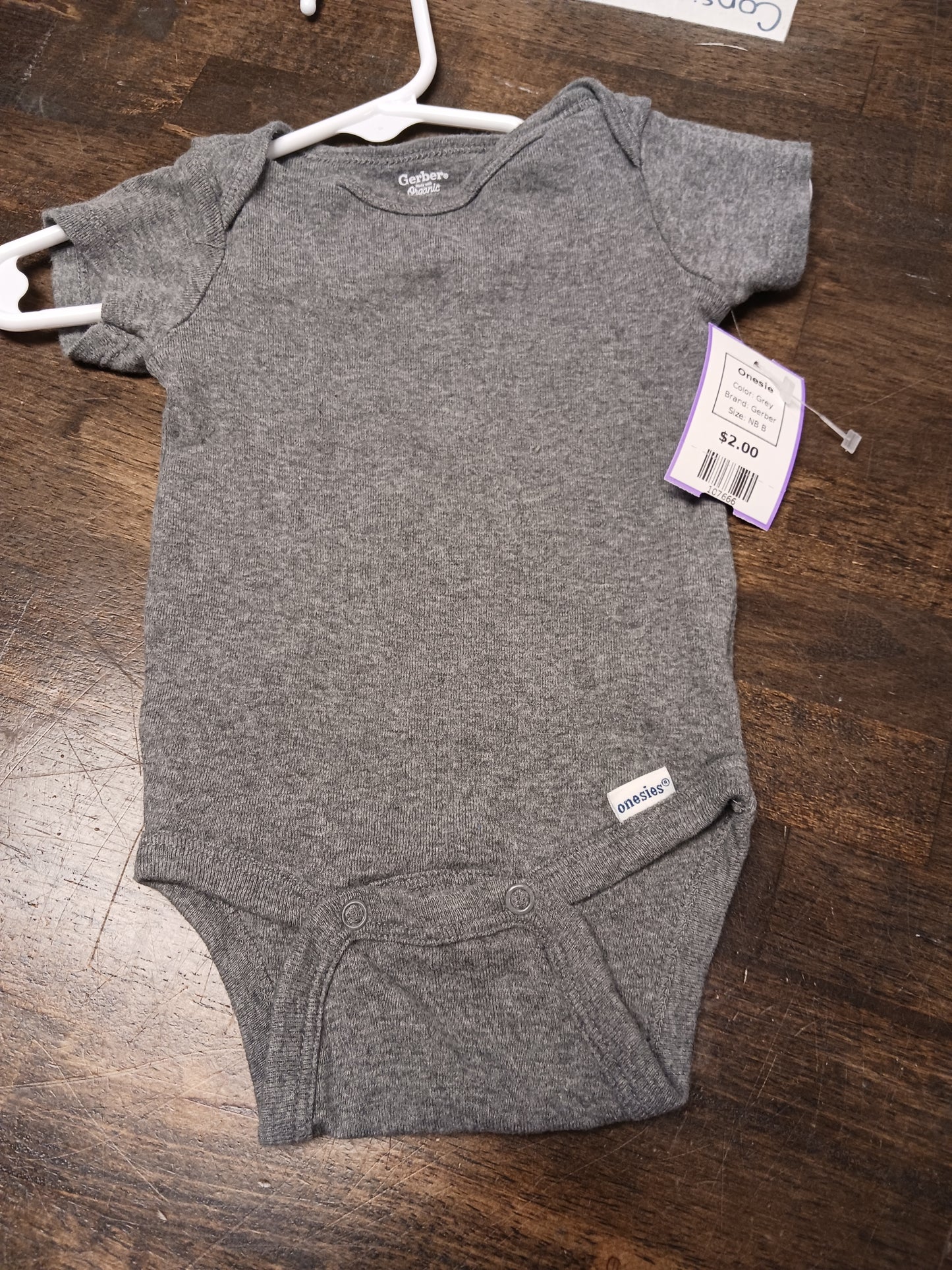 Grey Gerber Onesie, NB B