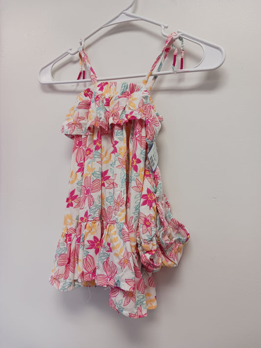 White/Pink/Yellow/Green Flower Jessica Simpson Dress, 2T G