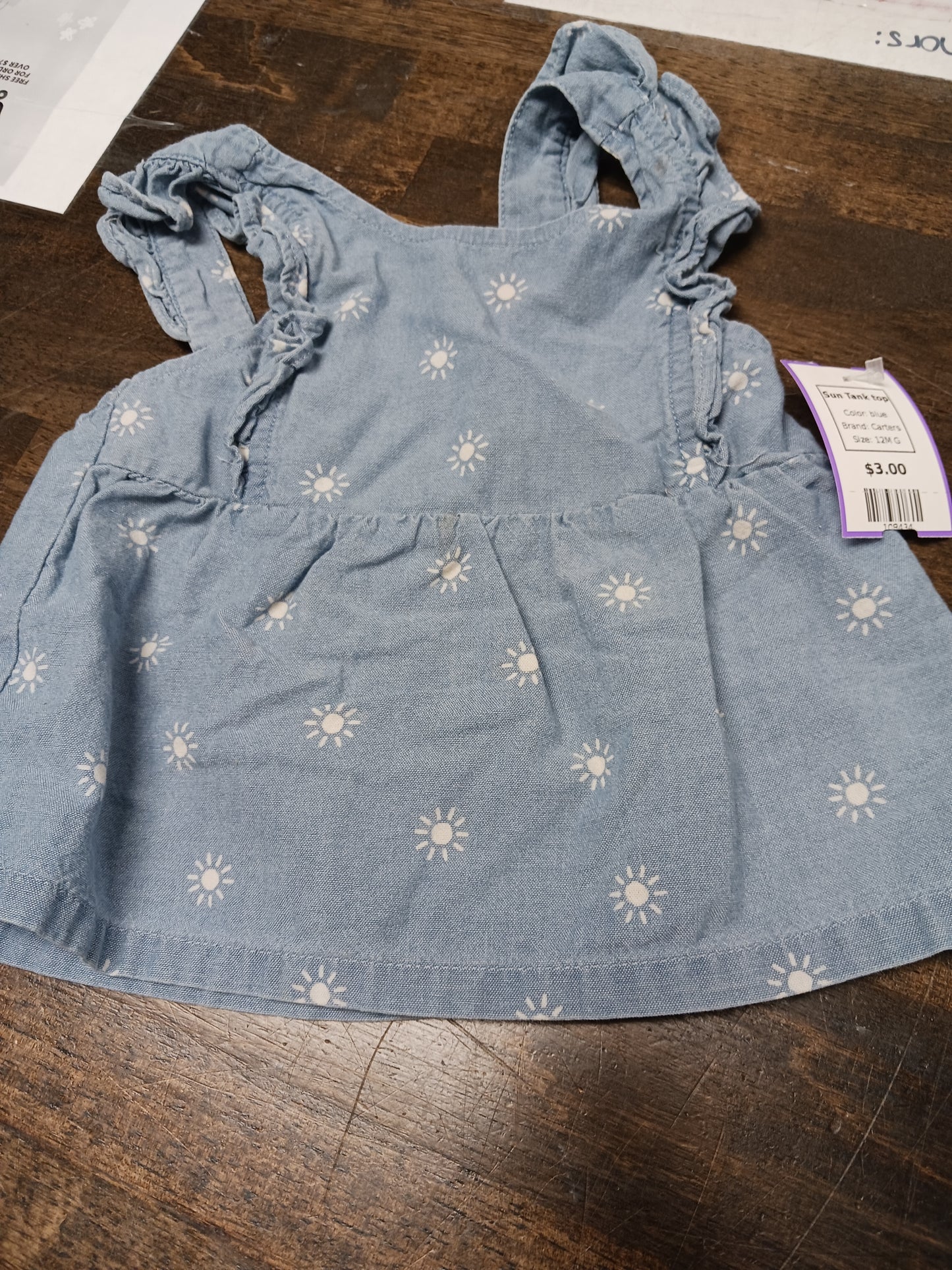 blue Carters Sun Tank top, 12M G