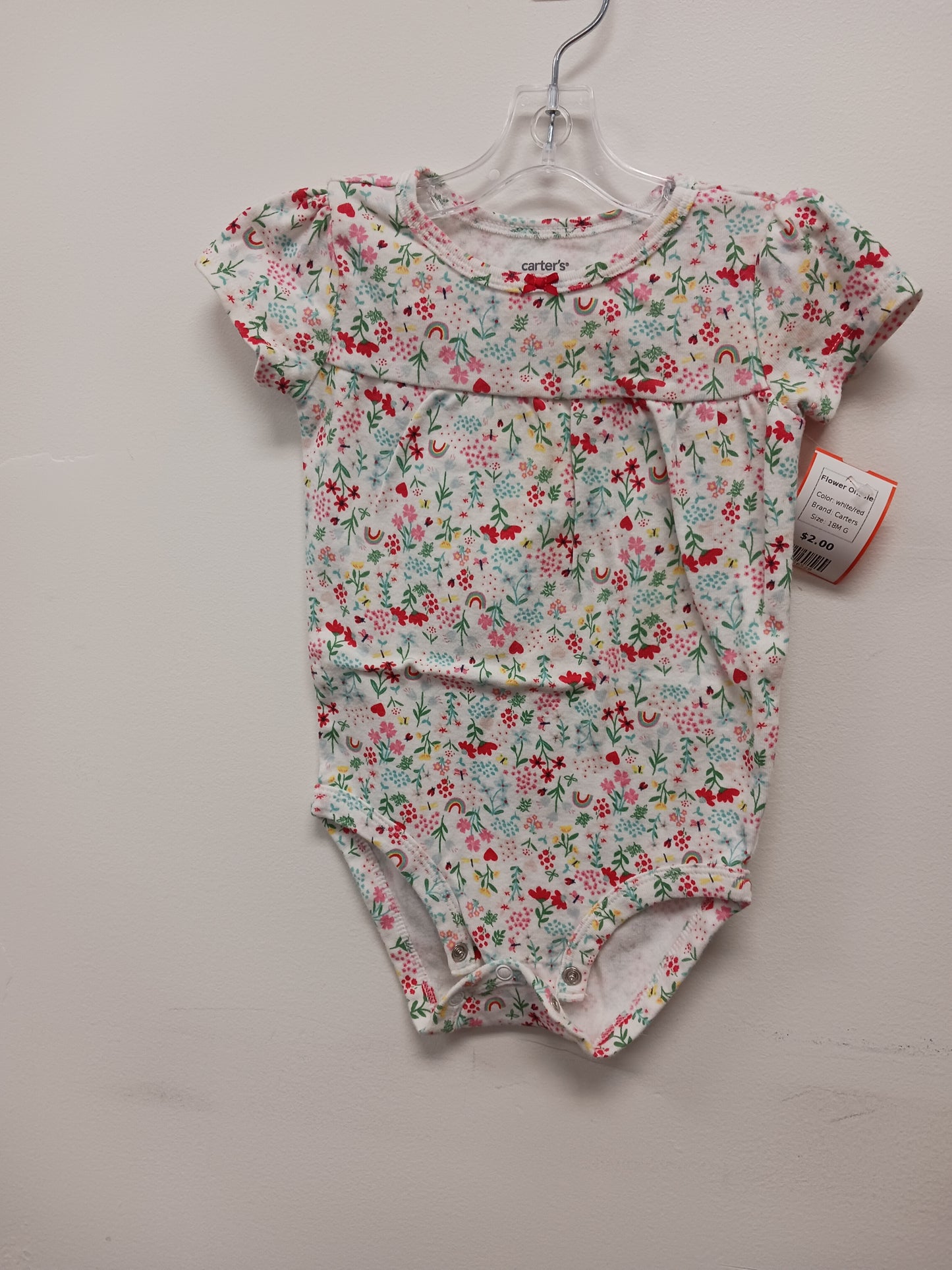 white/red Carters Flower Onesie, 18M G