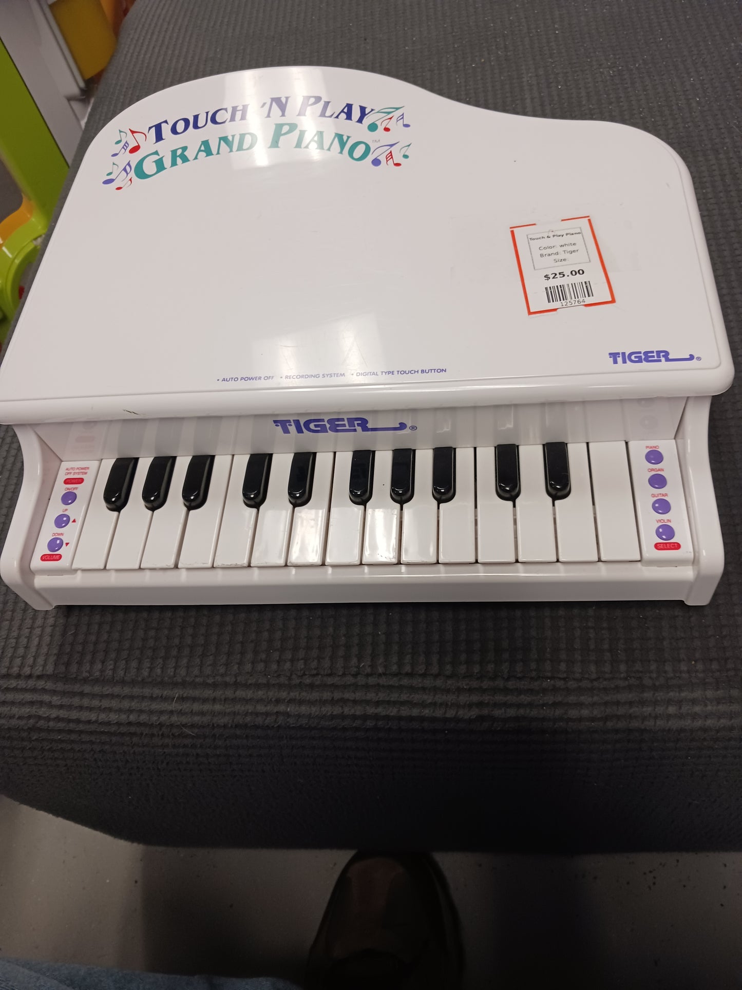 white Tiger Touch & Play Piano