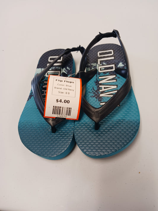 Blue Old Navy Flip Flops, 8 B