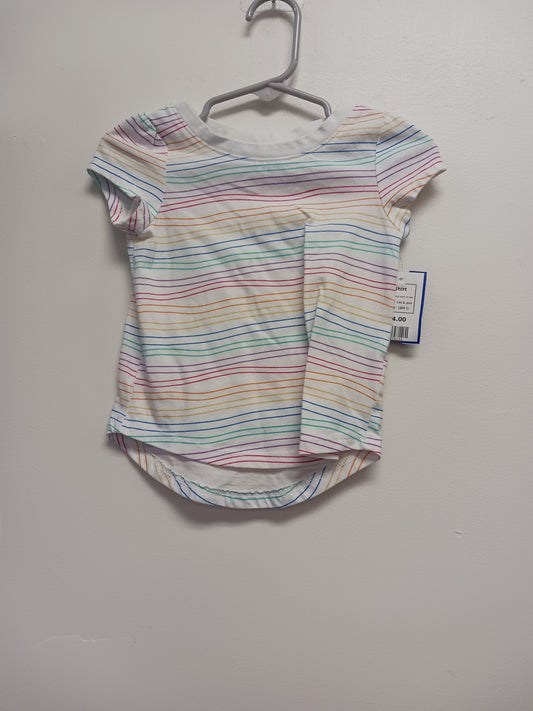 White/Colorful Striped Cat & Jack Shirt, 18M G