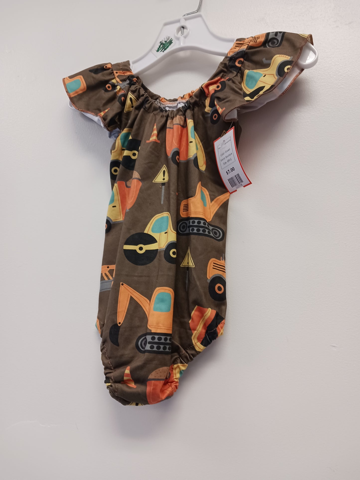 Brown Boutique Construction Bubble Suit 6/12m, 6M G