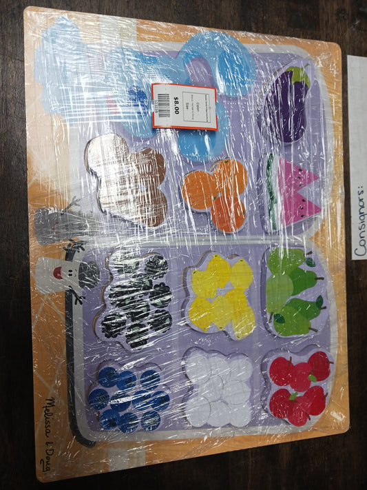 Melissa & Doug Wooden Chunky-Fridge Food Puzzle