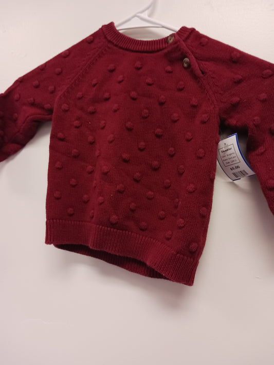 Burgandy Cat & Jack Sweater, 12M G