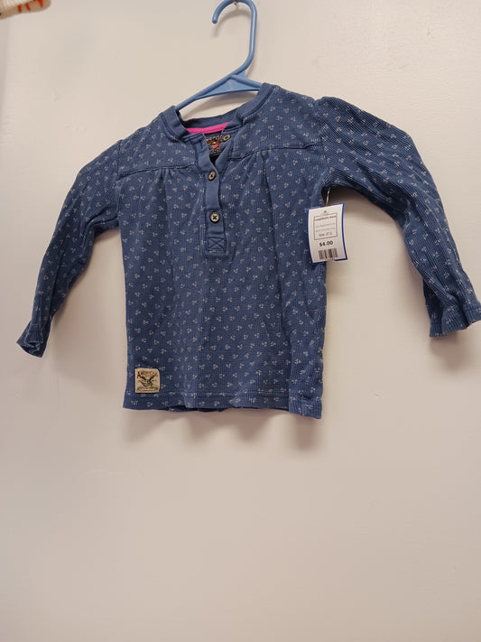 Blue/White Flower American Living Longsleeve Shirt, 2T G