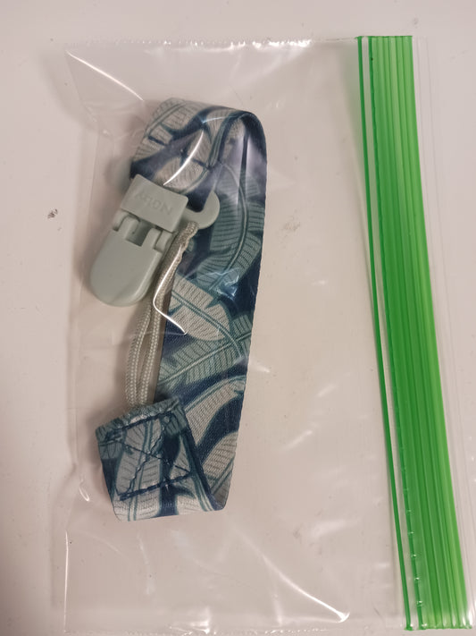 Blue Leaf Nuby Pacifier Clip