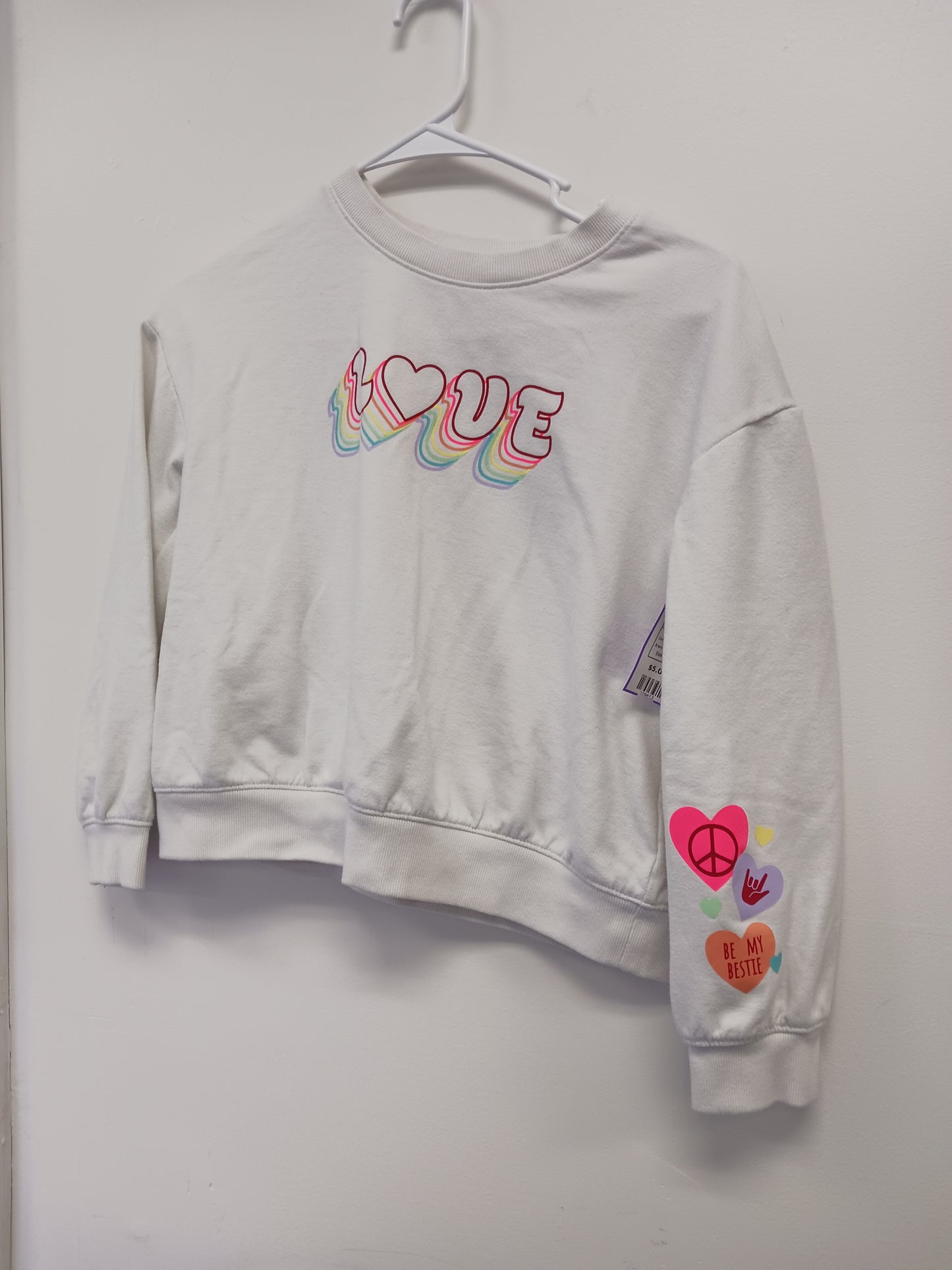 White Love Cat & Jack Longsleeve Shirt, 10 G