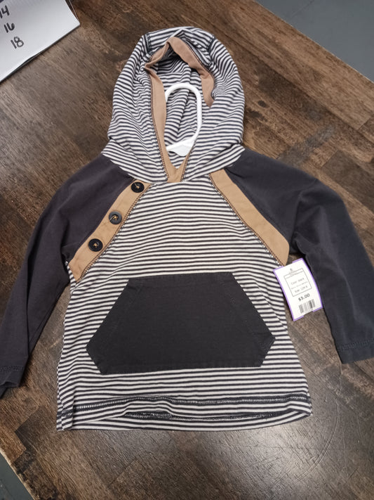 black Tommy Bahama Long Sleeve Hooded Shirt, 12M B