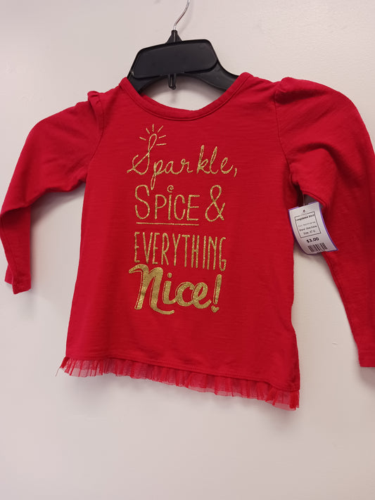 Red Christmas Okie Dokie Longsleeve Shirt, 4T G