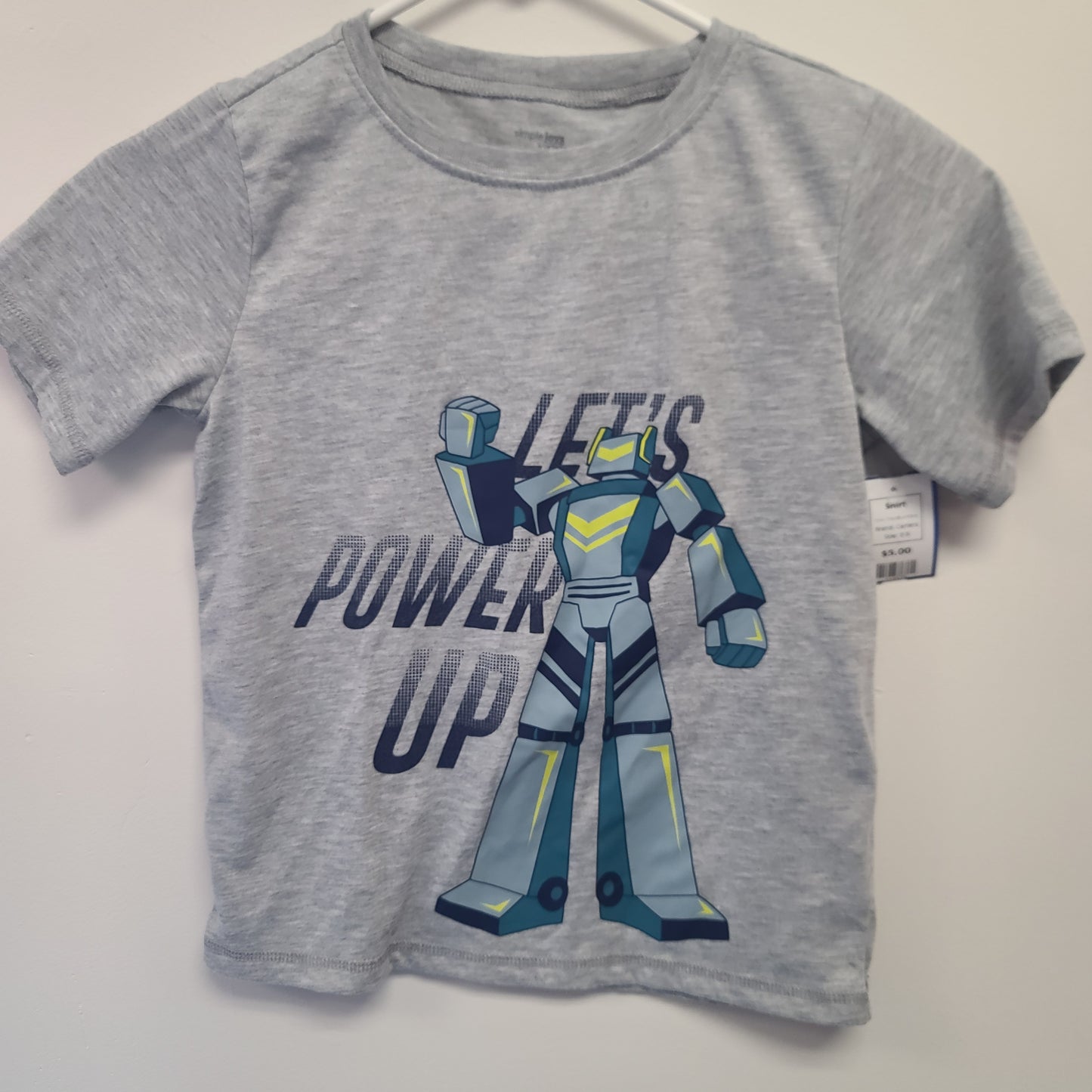 Grey/Blue Robot Carters Shirt, 8 B