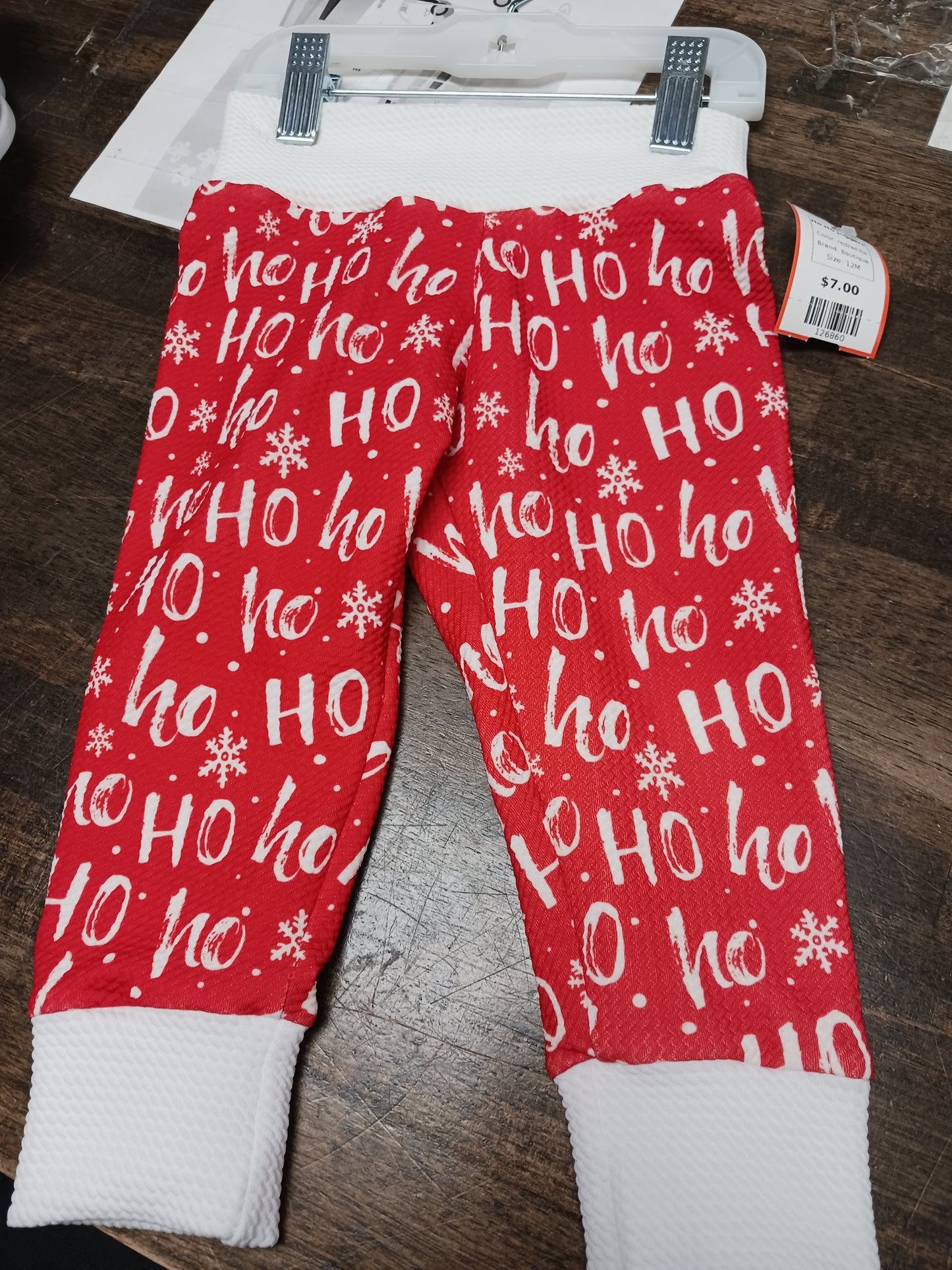 red/white Boutique Ho Ho Joggers, 12M