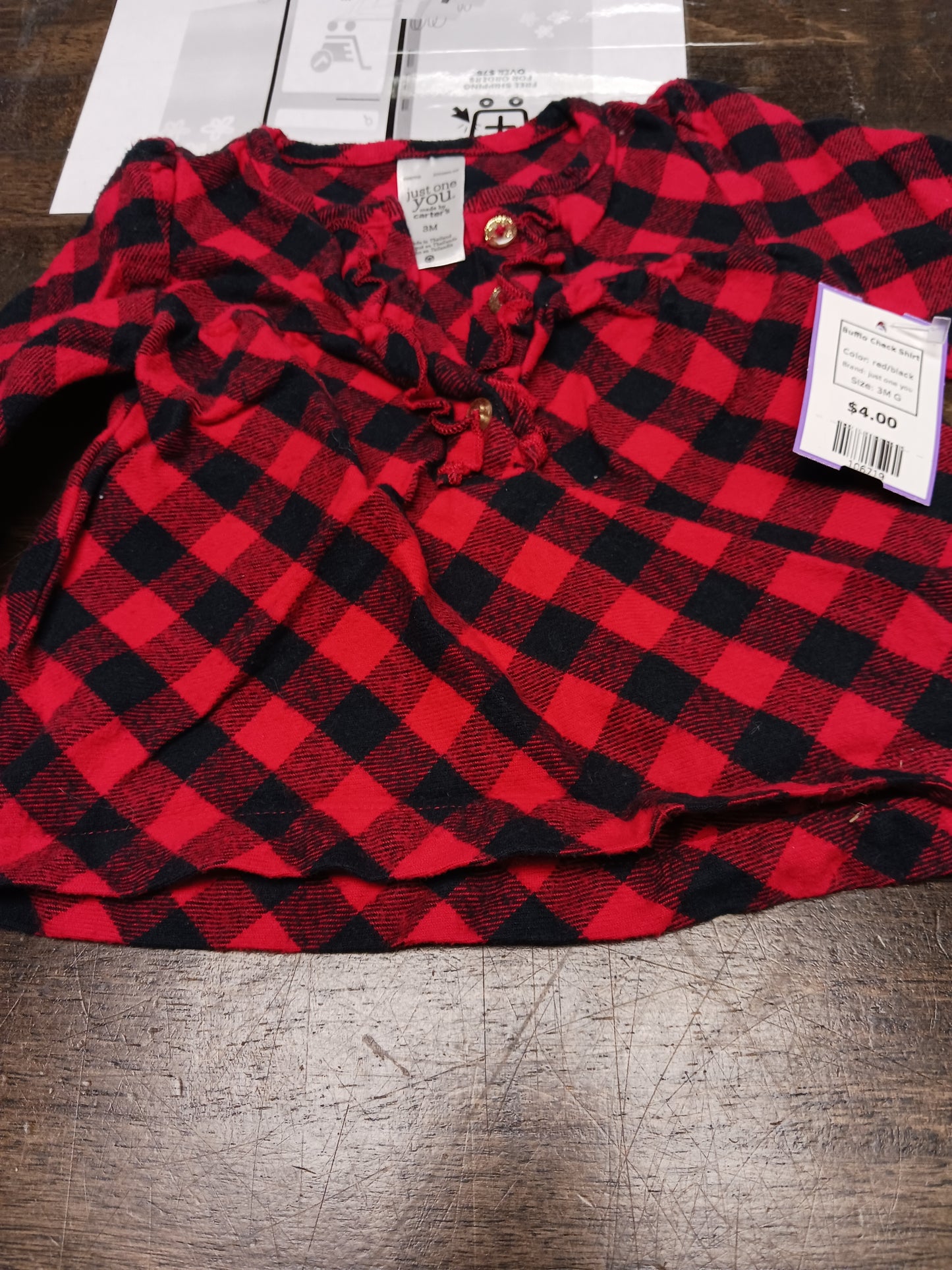 red/black just one you Bufflo Check Shirt, 3M G