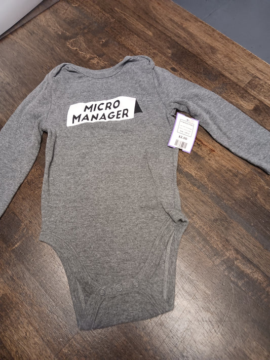 Grey Micro Manager Jumping Bean Longsleeve Onesie, 18M B