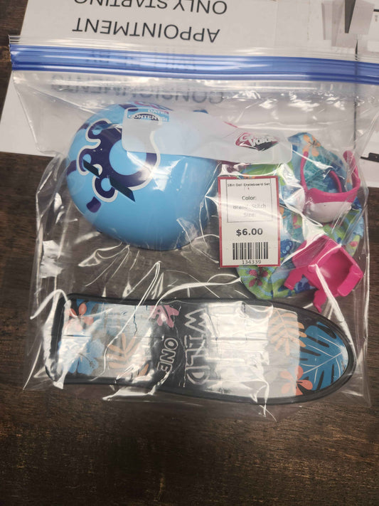 Stitch 18in Doll Skateboard Set