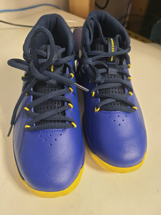 Blue/Yellow Under Armour Sneakers, 1.5 B