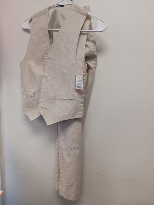 Beige Izod 2 Piece Suit, Vest/Pants, 10 B