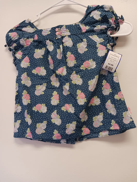 blue OshKosh Flowered Shirt, 6 G