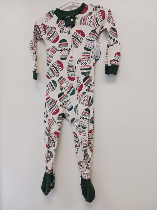White/Green/Red Christmas Burt's Bees Baby Sleeper, 12M G