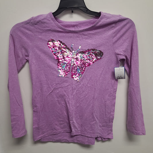 purple Childrens Place Long Sleeve Butterfly Shirt 10/12, 10 G