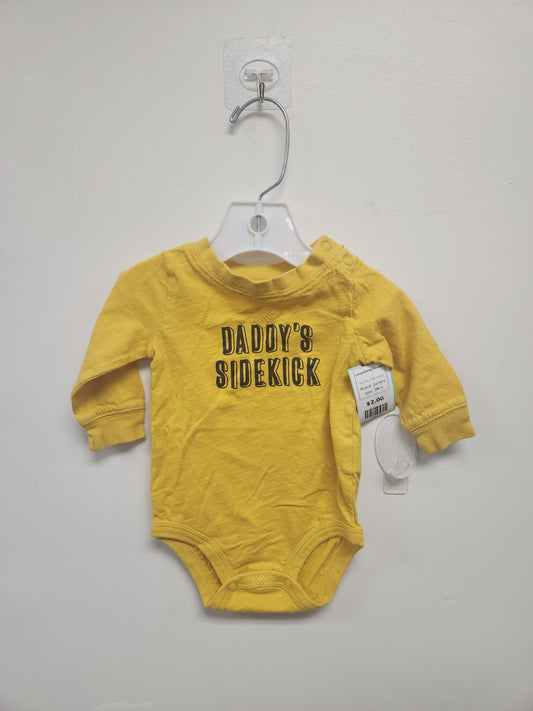 Yellow Daddy's Sidekick Carters Longsleeve Onesie, 3M B