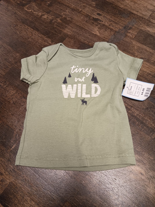 Green Tiny But Wild Carters Shirt, 3M B