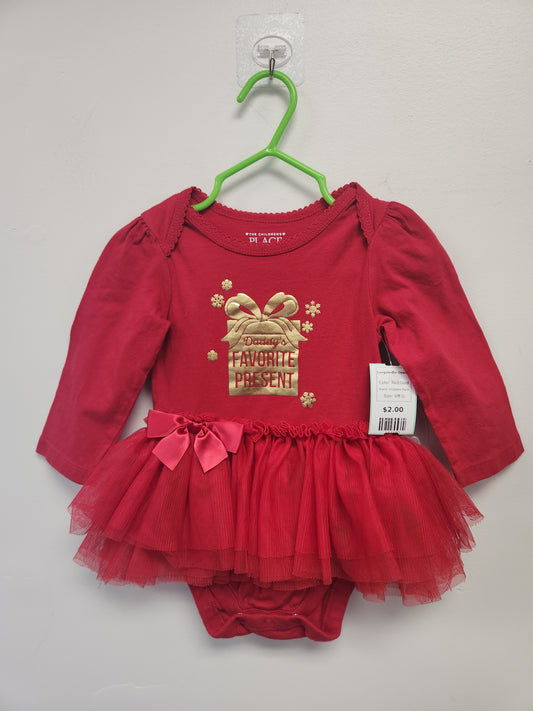 Red/Gold  Childrens Place Longsleeve Onesie, 9M G