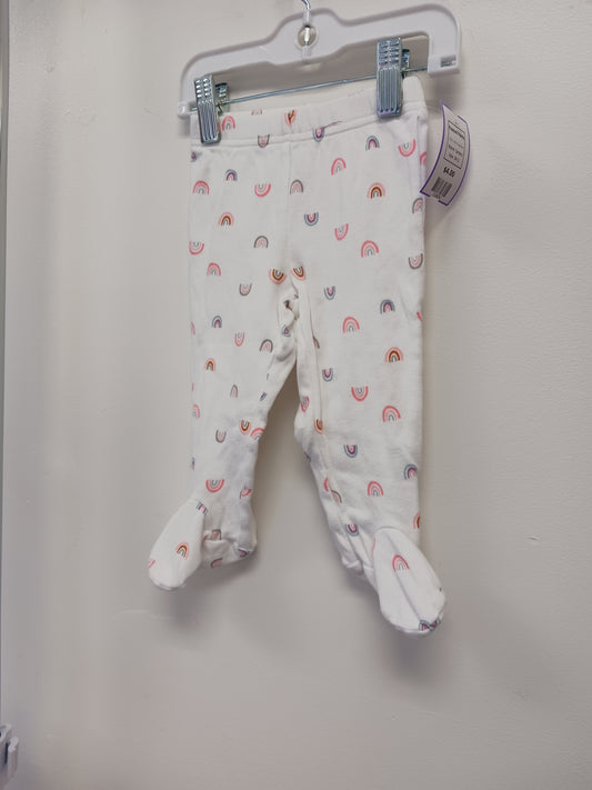White Rainbow Carters Footed Pants, 3M G