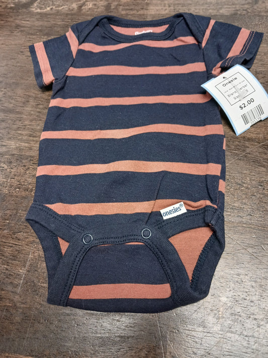 Black/Brown Striped Gerber Onesie, NB B