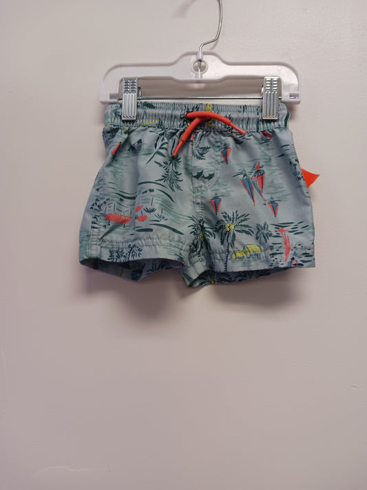 Green Palm Tree Carters Swim Trunks, 9M B