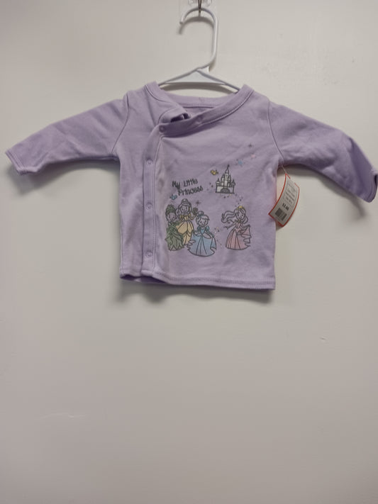 Purple Disney Baby Long Sleeve Princess Shirt, NB G