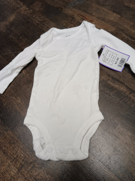 White Carters Longsleeve Onesie, NB B