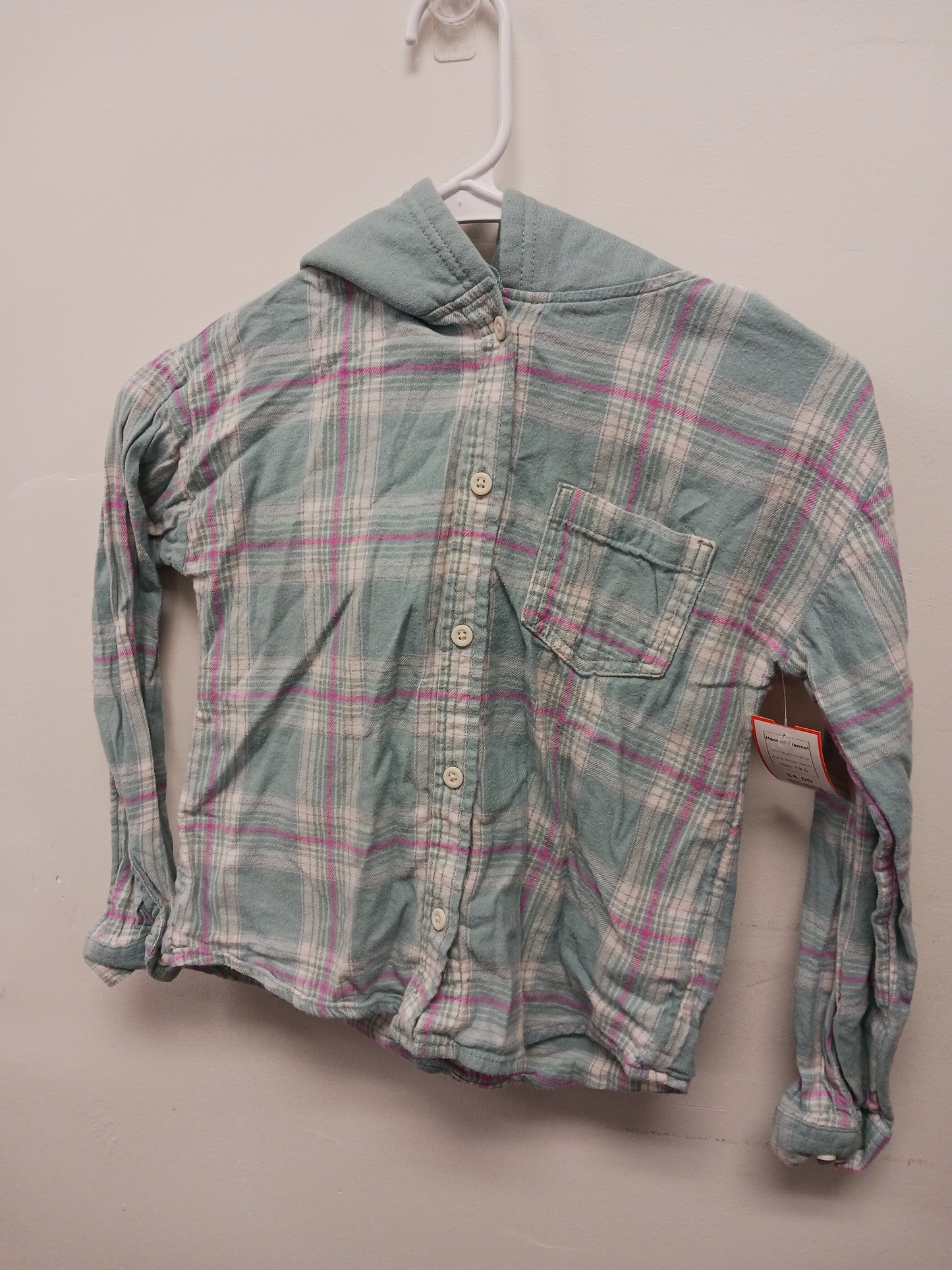 Blue/Pink/White Wonder Nation Hooded Flannel, 7/8 G
