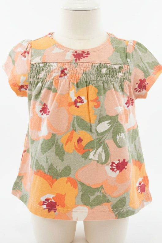 Pink/Orange/Green Flowers Carters Dress, 3M G