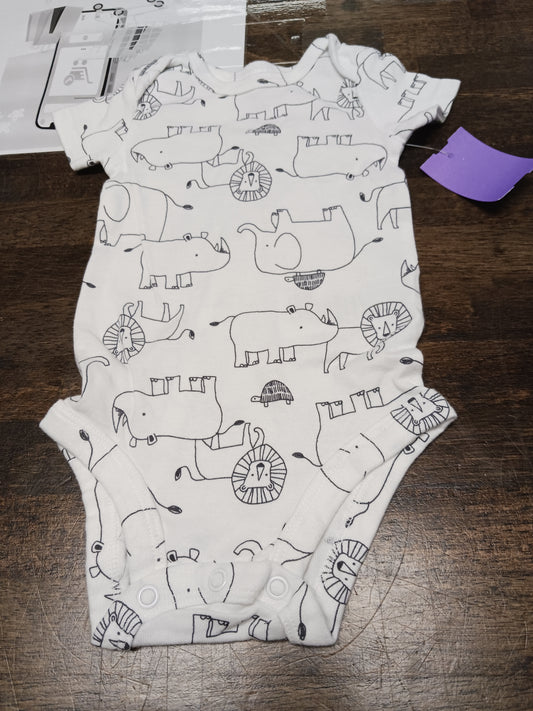 White Animal Carters Onesie, 3M B