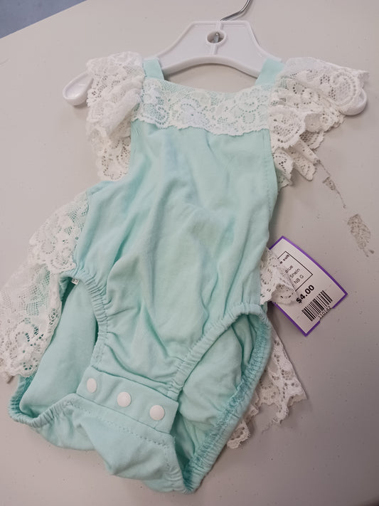 blue Shein Lace Bubble suit, NB G