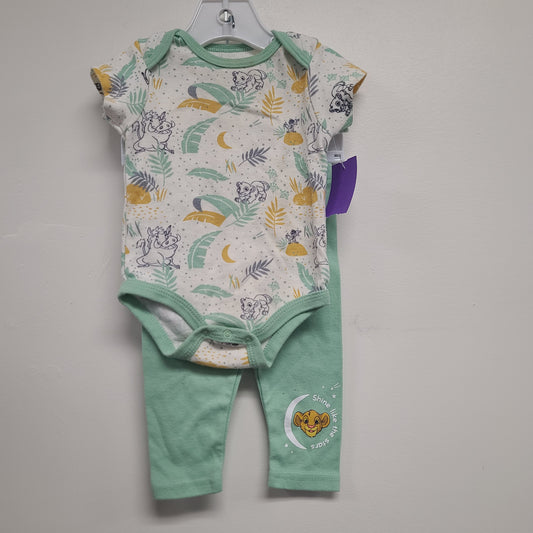 green Disney 2 Piece Lion King Outfit 3-6m, 3M B