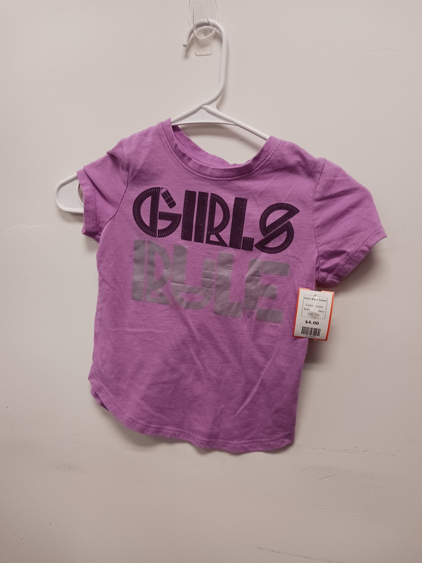 Purple Old Navy Girls Rule Tshirt, 5 G