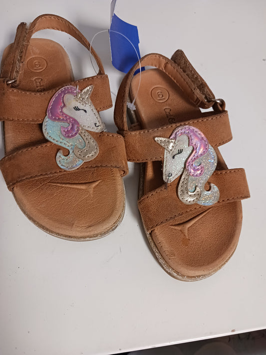 Tan/Unicorn Cat & Jack Sandals, 6C G