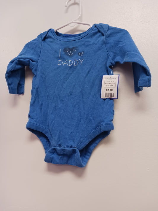 Blue Baby Gap Long Sleeve I love daddy onesie 3/6m, 3M B