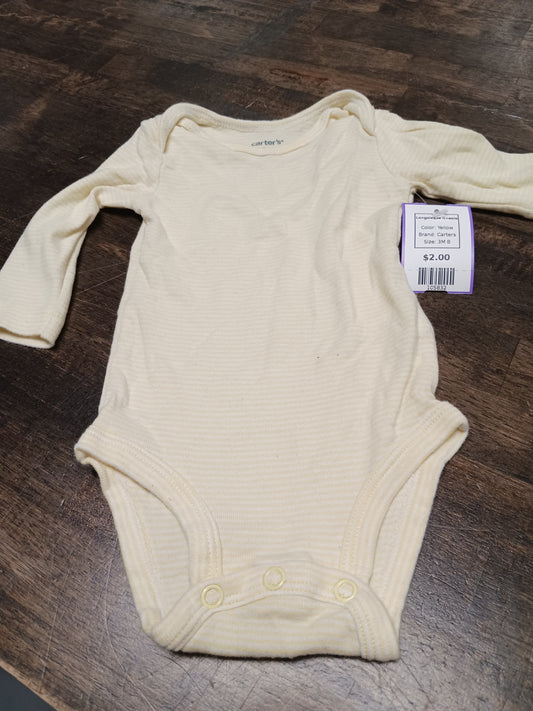 Yellow Carters Longsleeve Onesie, 3M B